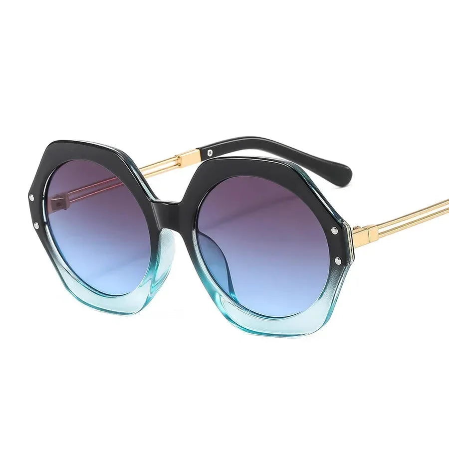Diatoms Simple Style Solid Color Polygon Full Frame Women's Sunglasses - Diatoms
