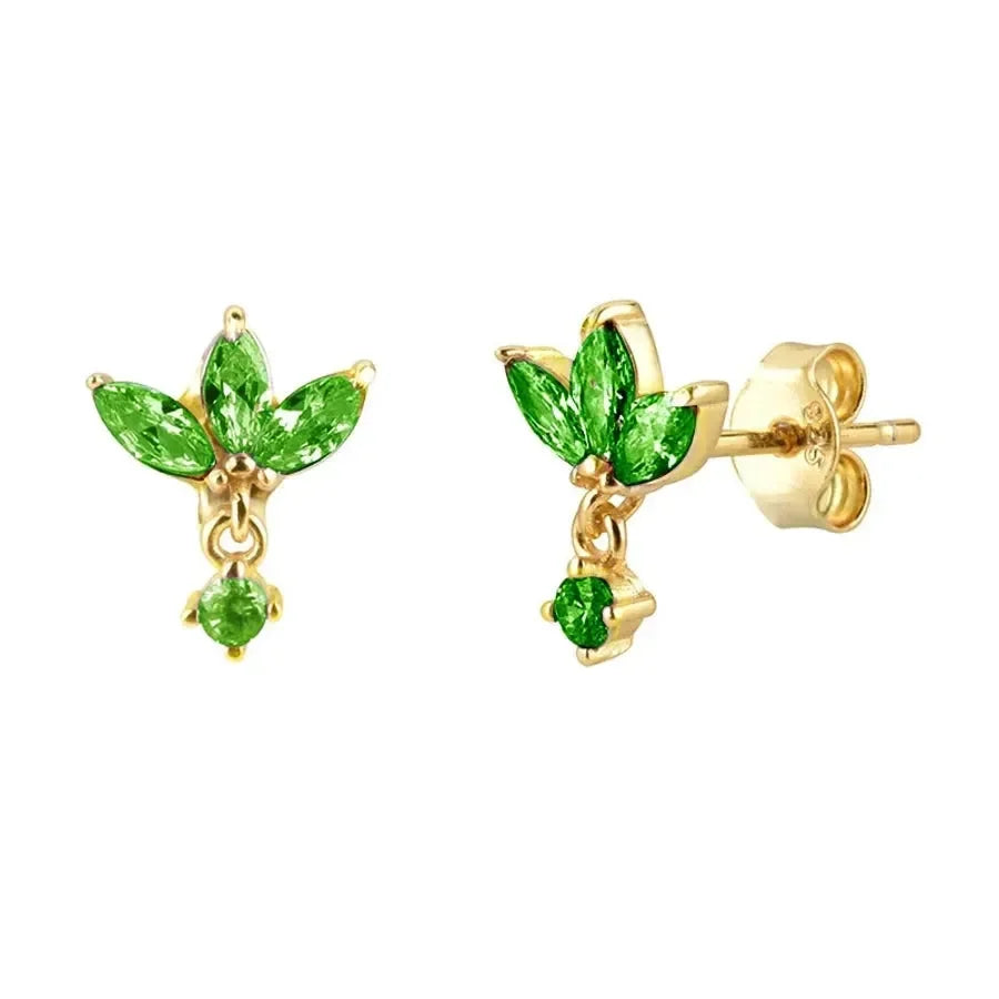 Tiny Tether Drop Earrings Ear Studs - Diatoms