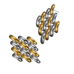 Artistic Geometric Waves Ear Studs - Diatoms