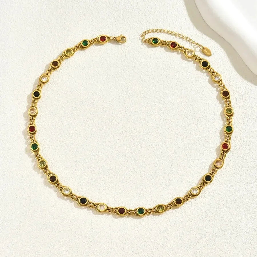 Multi Color Gem Necklace - Diatoms