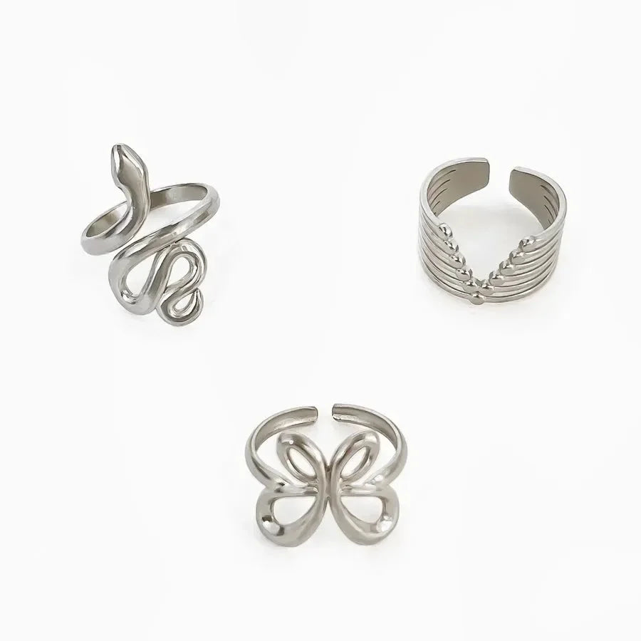 Classic Three Pair Set Adjustable Rings - Diatoms