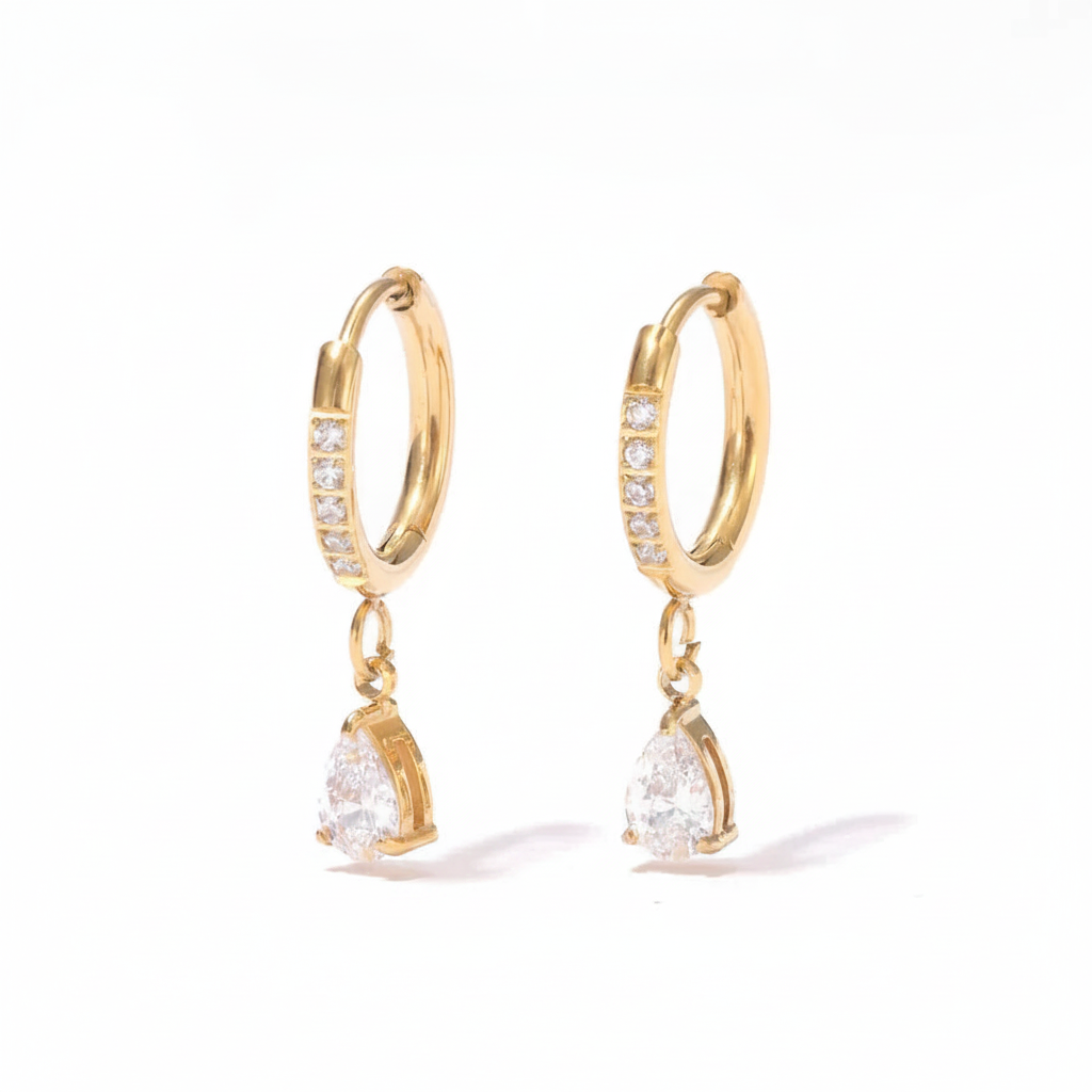 Water Droplets Simple Drop Earrings