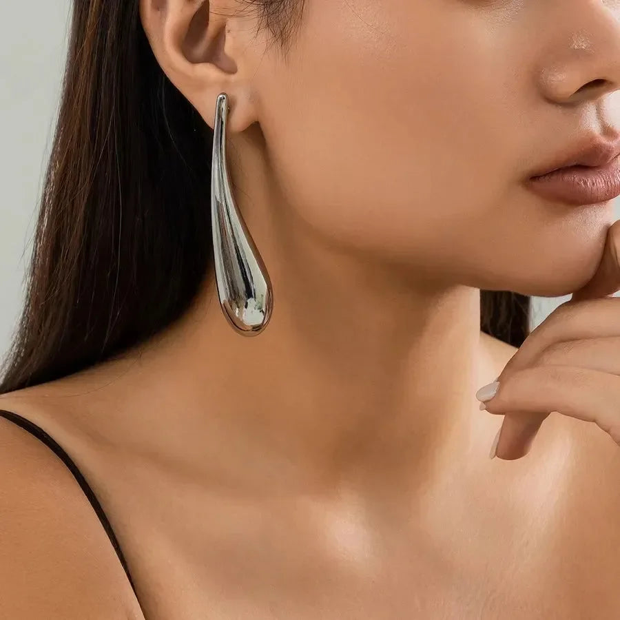 Luxy Long Teardrop Earrings - Diatoms