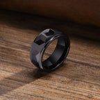 Men's Black Rings - Diatoms