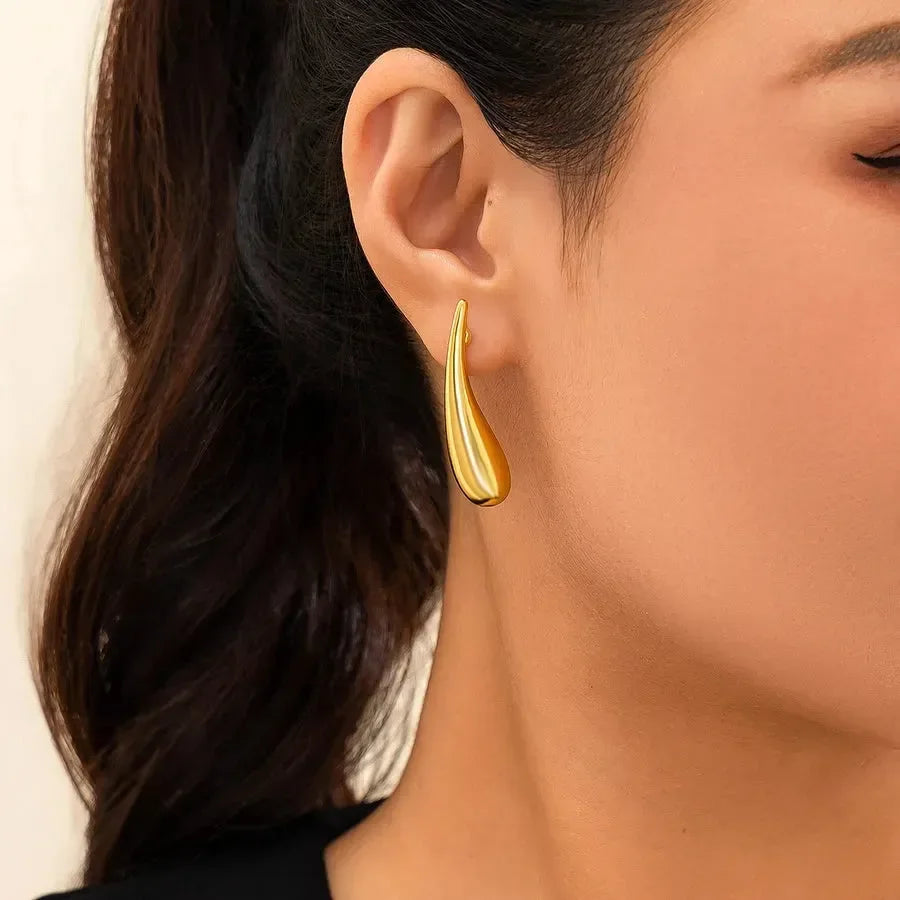 Luxy Long Teardrop Earrings - Diatoms