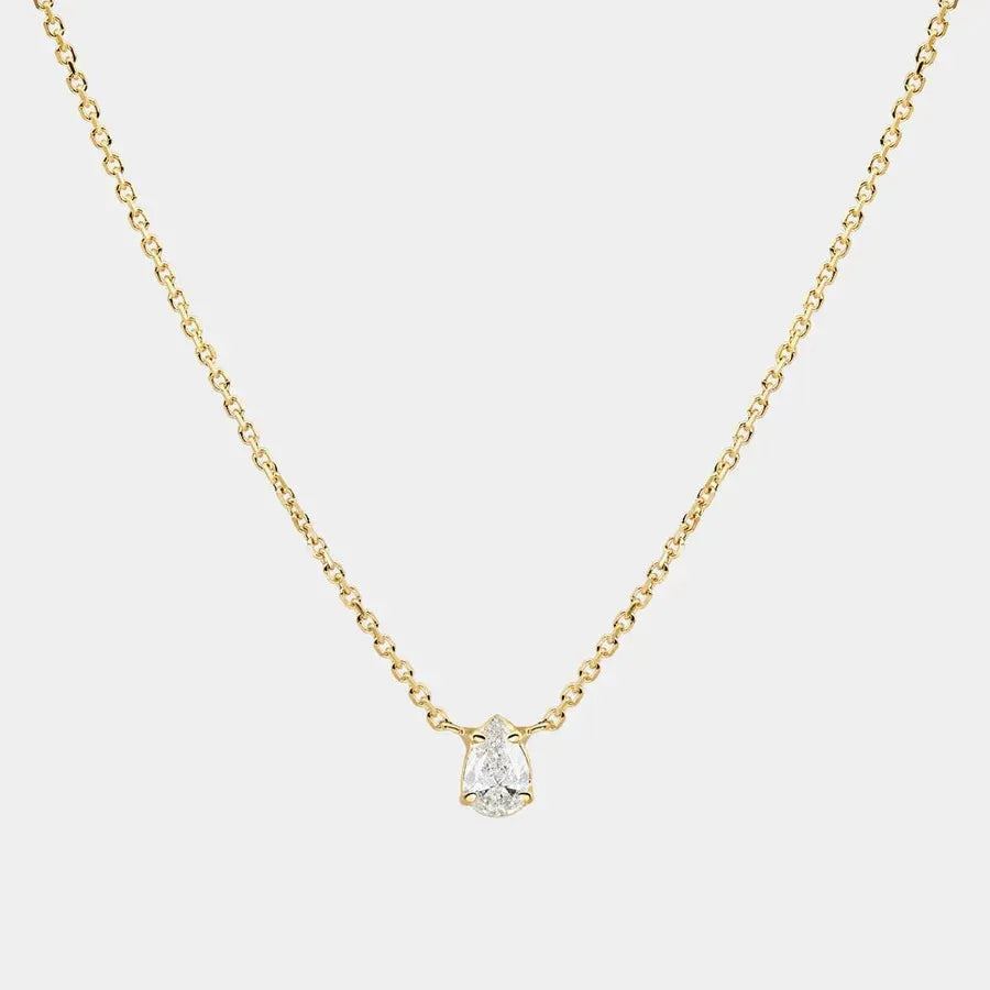 Elegant Romantic Water Droplets Horse Eye Pendant Necklace - Diatoms