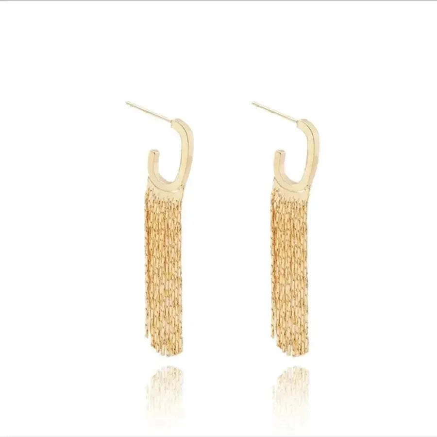 Tassel Chain Statement Drop Earrings - Diatoms