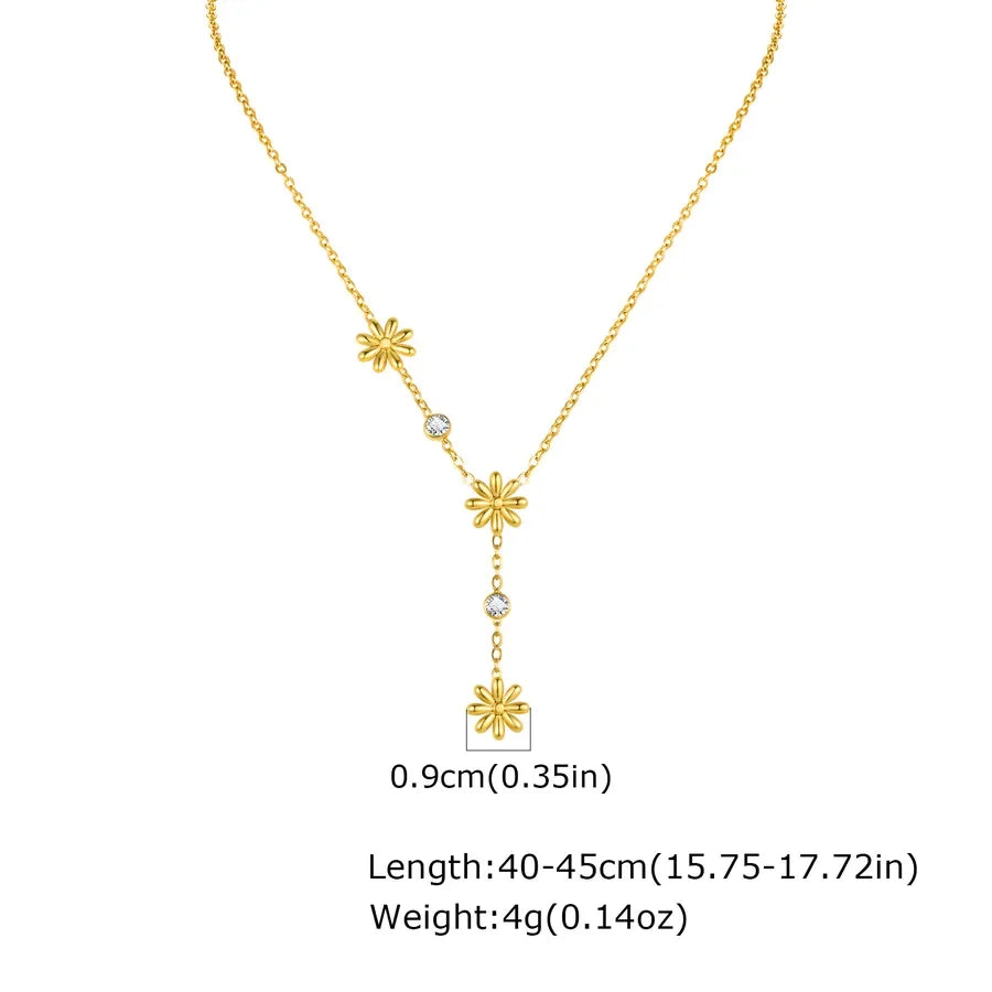Sweet Flower Dainty Zircon Necklace - Diatoms