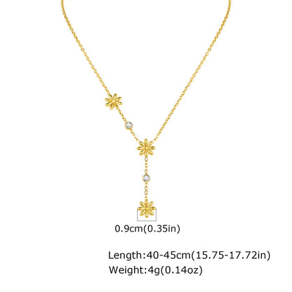 Sweet Flower Dainty Zircon Necklace - Diatoms