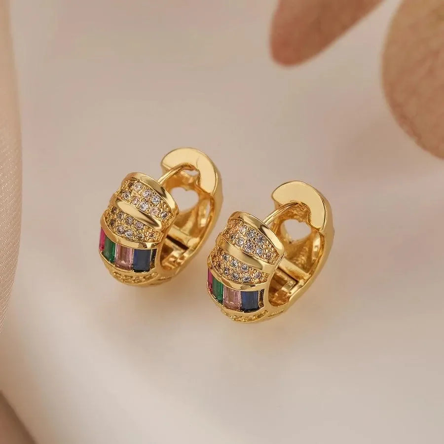 Commute Round Hoop Earrings - Diatoms