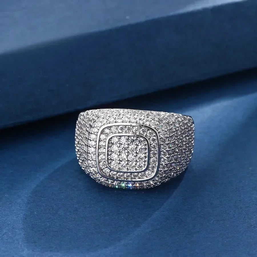 White Gold Men's Ring - Diatoms