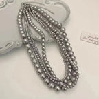 Luxy Silver Beaded Necklace - Diatoms