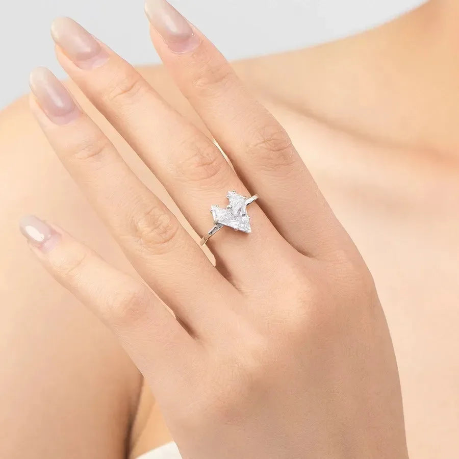 Heart Shape Sterling Silver Luxy Rings - Diatoms