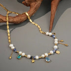 Freshwater Pearl Elegant Glam Beaded Necklace - Diatoms