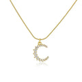 Diatoms Moon Purple Zircon Pendant Necklace - Diatoms
