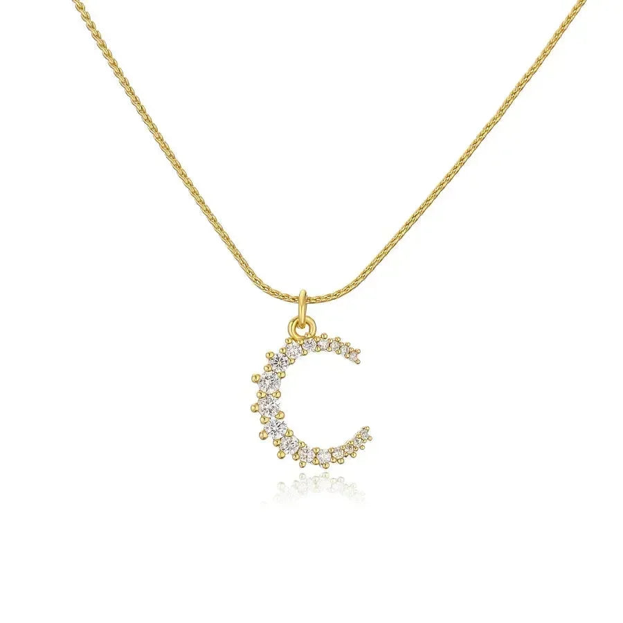 Diatoms Moon Purple Zircon Pendant Necklace - Diatoms