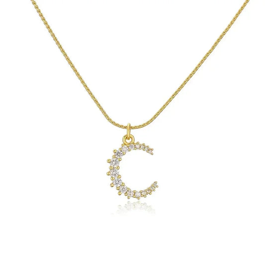 Diatoms Moon Purple Zircon Pendant Necklace - Diatoms