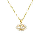 Evil's Eye Pearl Zircon Pendant - Diatoms