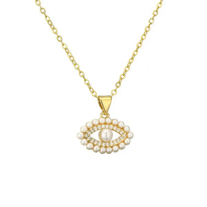 Evil's Eye Pearl Zircon Pendant