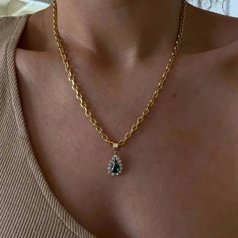 Luxe Green Gemstones Necklace - Diatoms