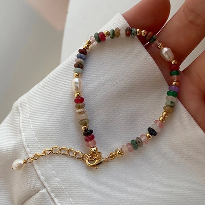 Cute Natural Pearl and stone Bracelet