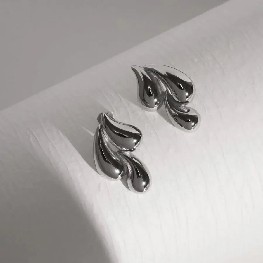 Triple Water Droplets Earrings - Diatoms