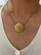 Luxy Pave Disc Necklace - Diatoms