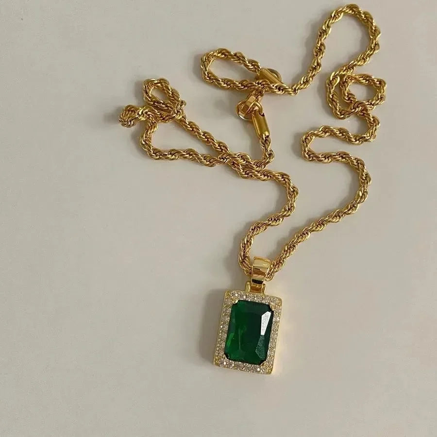 Emerald Radiance Greenstone Pendant - Diatoms