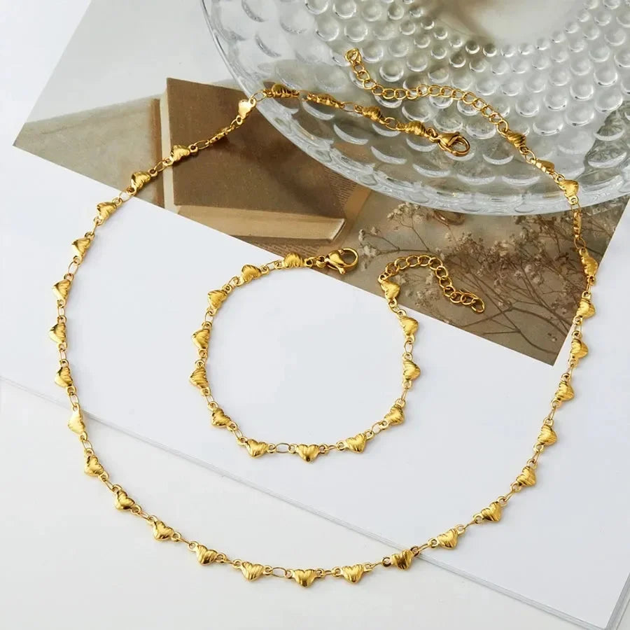 Vintage Style Exclusive Heart Shape Bracelet Necklace - Diatoms