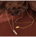 Dainty Drop Diamond Pendant Necklace - Diatoms