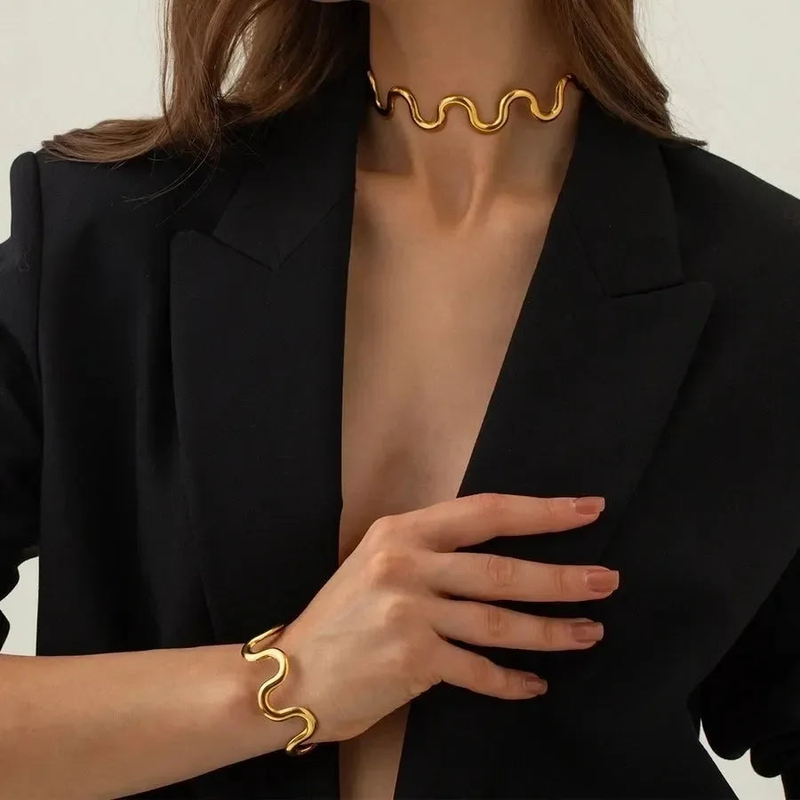 Classic Wavy Bangle - Diatoms