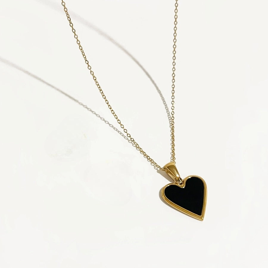 Black Heart Charm Necklace