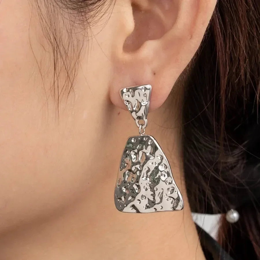French Style Exclusive Geometric Drop Earrings - Diatoms