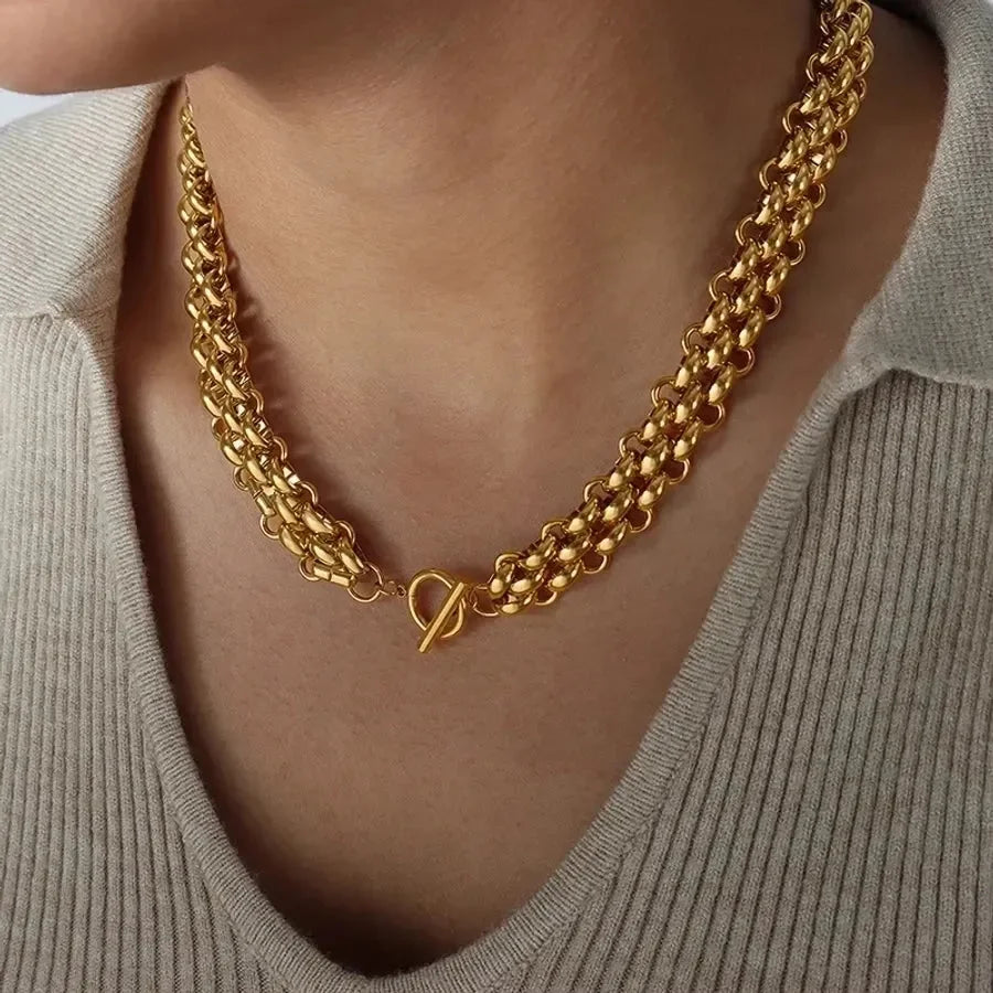 Golden Glam Hollow Out Bracelets Necklace - Diatoms
