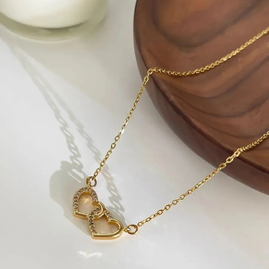 Luxy Twin Heart Necklace - Diatoms