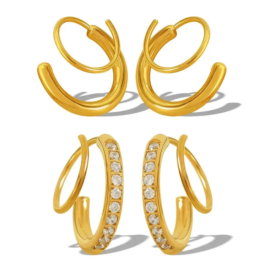 Dual Curl Elegance Earrings - Diatoms