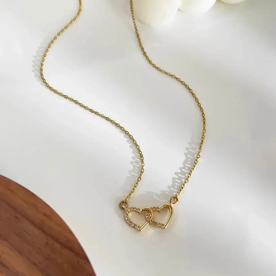 Luxy Twin Heart Necklace - Diatoms