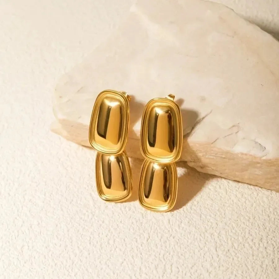 Hawaiian Heaven Rectangle Statement Earrings - Diatoms