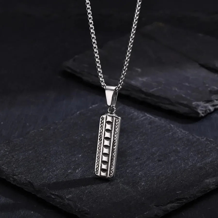 Vertical Bar Pendant - Diatoms