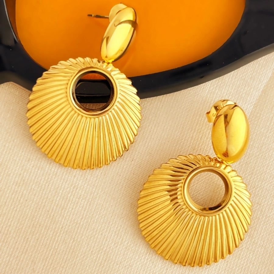 Oval Shell Drop Earrings