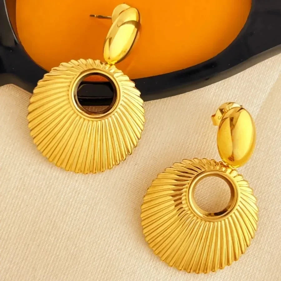 Oval Shell Drop Earrings - Diatoms