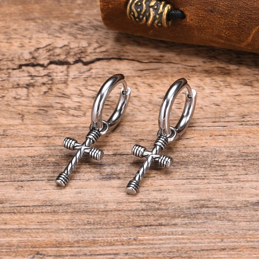 Diatoms Vintage Cross Earrings