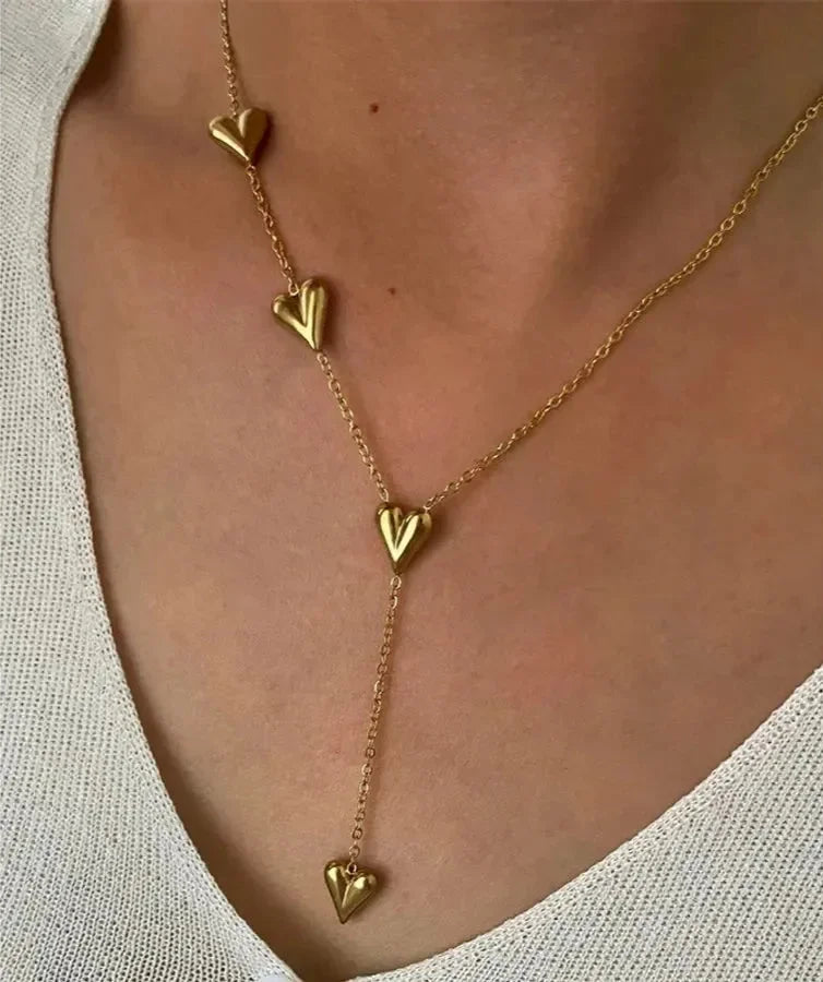 Luxy Heart Shape Long Necklace - Diatoms