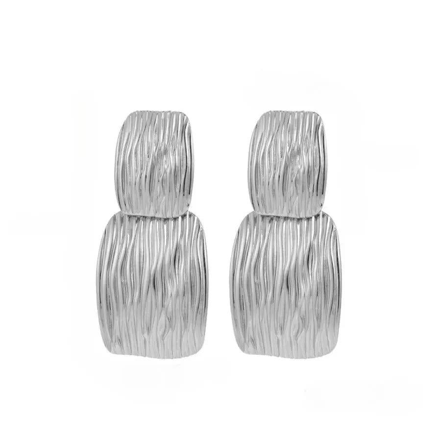 French Style Exclusive Geometric Drop Earrings - Diatoms