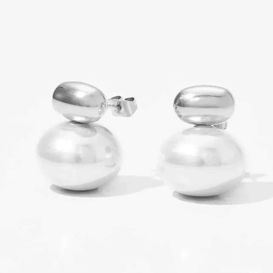 White Pearl Ear studs - Diatoms
