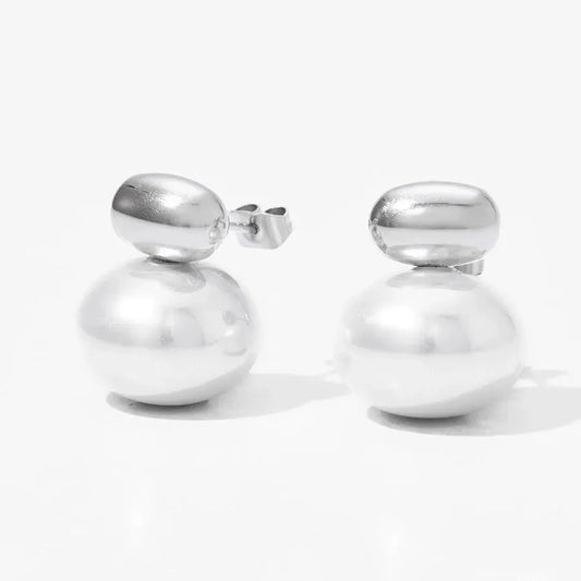 White Pearl Ear studs - Diatoms