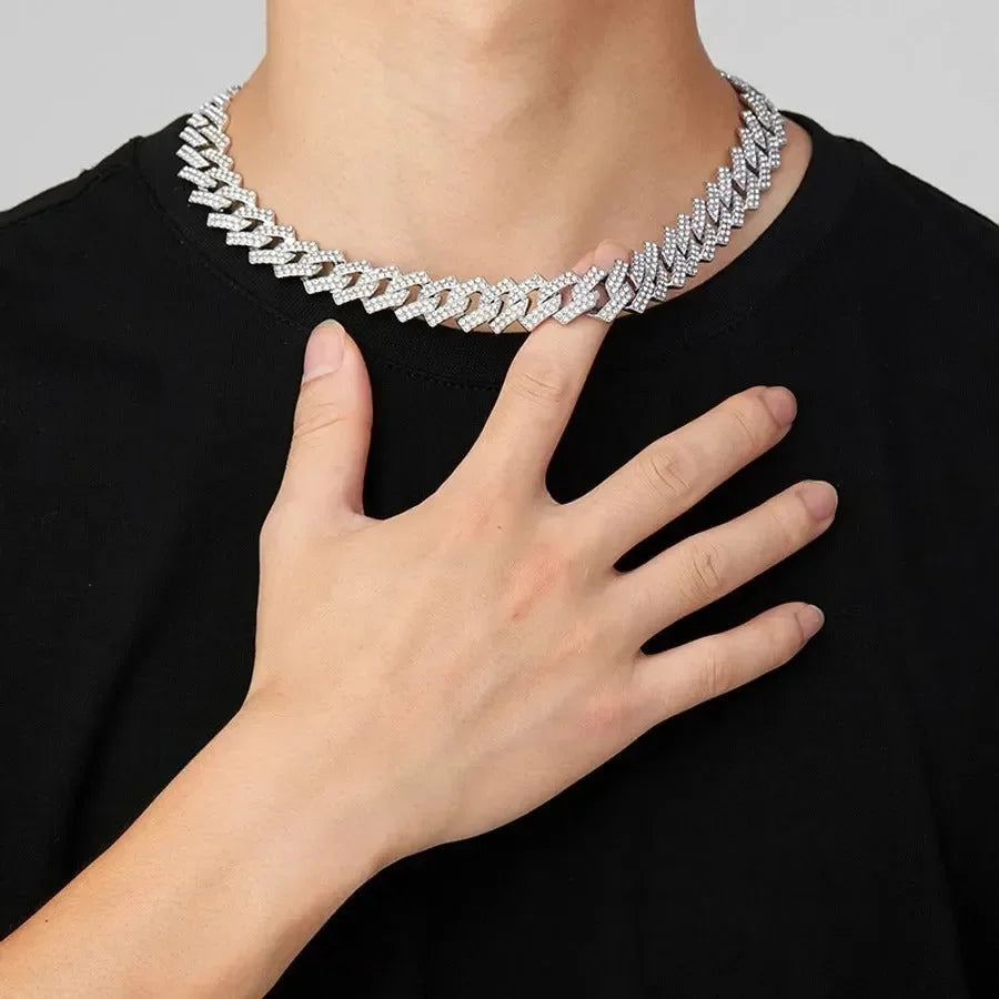 Hip-Hop Chain In White Gold - Diatoms