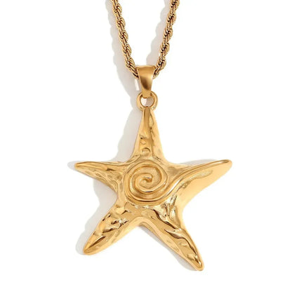 Retro Starfish Necklace & Earrings - Diatoms