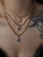 Luxe Green Gemstones Necklace - Diatoms