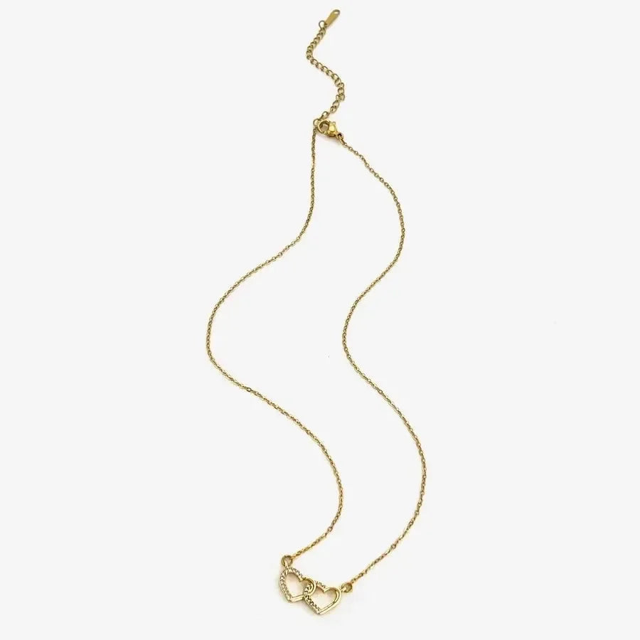 Luxy Twin Heart Necklace - Diatoms
